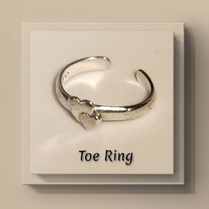 Sterling Silver Double Heart Vintage Toe Ring